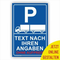 Parkplatzschild zweizeilig nach Wunsch fertig geprägt