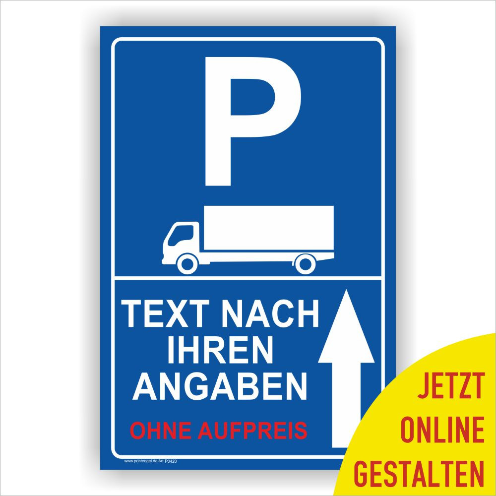 Blechschild Hinweis 30x40 cm Parkschild Nur für LKW Deko Schild