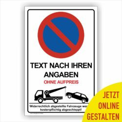 Parkverbotsschild Wunchtext Eingeschränktes Haltverbot