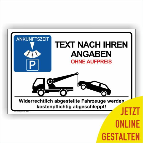Parkplatz Reservierung Parken nur mit Parkscheibe Schild