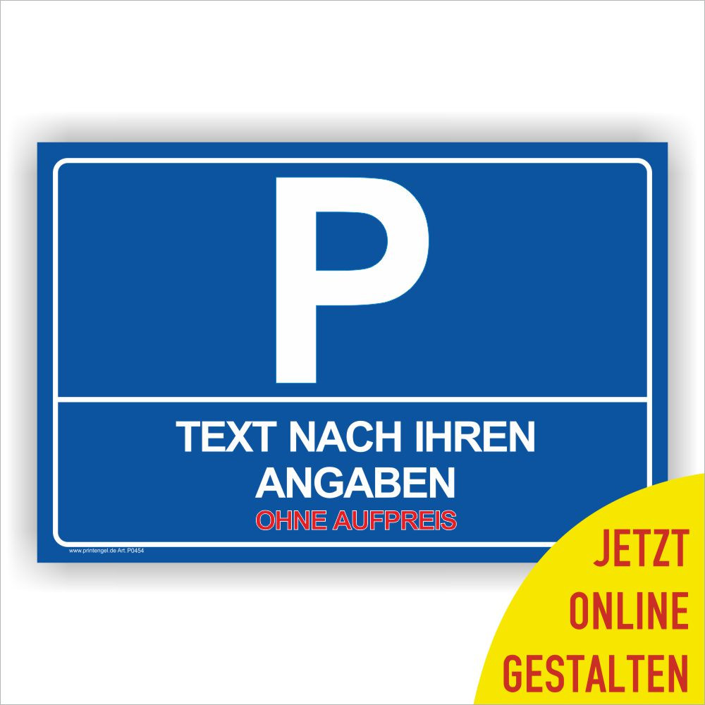 PREMIUM Parkplatz-Reservierungsschilder mit Text nach Wunsch