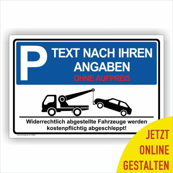 Reservierungs Parkschild mit Wunsch - Text individuell