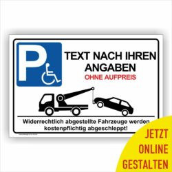 Parkplatzhinweischild ohne Erdspieß mit individuellem Text