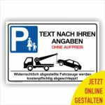 Mutter- Kind Parkplatz Schild Text individuell Text individuell