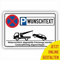 Parkplatzschilder Parkschilder Individuell Wunschtext - PrintEngel