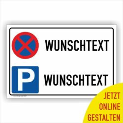 Parkverbot Parkplatzschild Querformat online gestalten