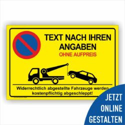 Parverbotschild, Halteverbot Schild individuel