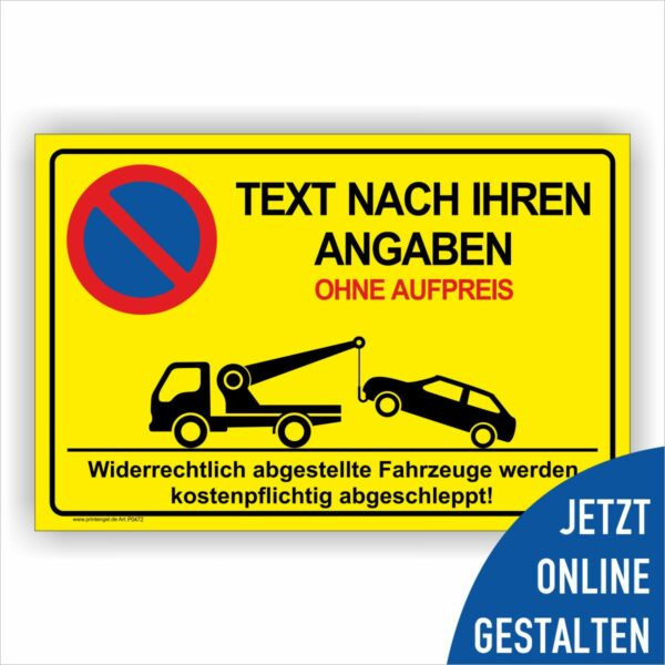 Parverbotschild, Halteverbot Schild individuel