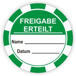 Freigabe erteilt Kontrolletiketten