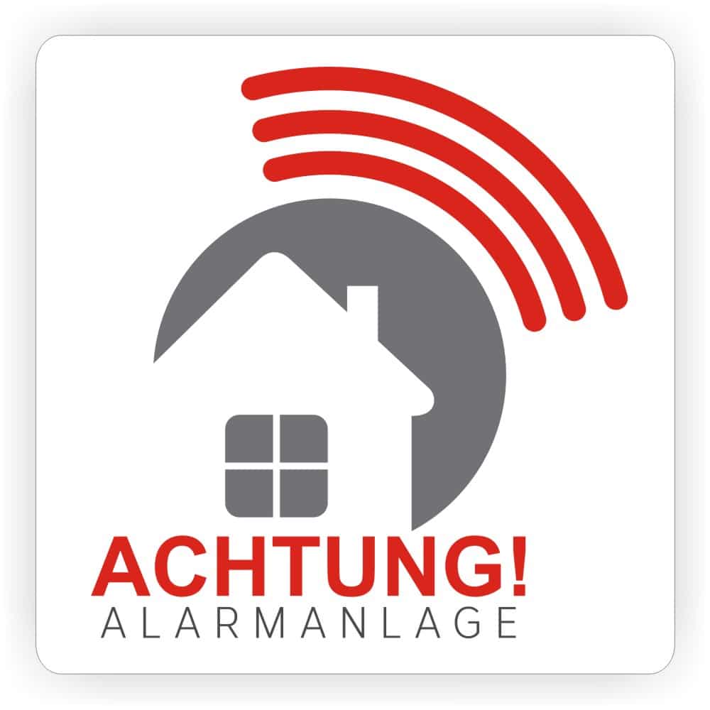 Achtung Alarmanlage Alarmgesichert Symbol Warnaufkleber Alarmsymbol  Haussymbol - PrintEngel