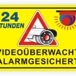 Videoüberwachung Alarmgesichert Schild