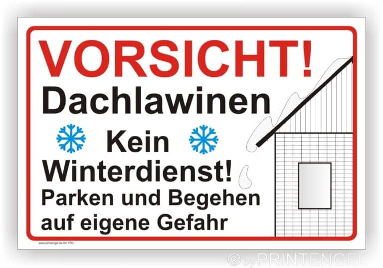 Parkplatzschild „Vorsicht! Kein Winterdienst“ | 42x30 Cm Wetterfest | Für Privatparkplatz & Garage