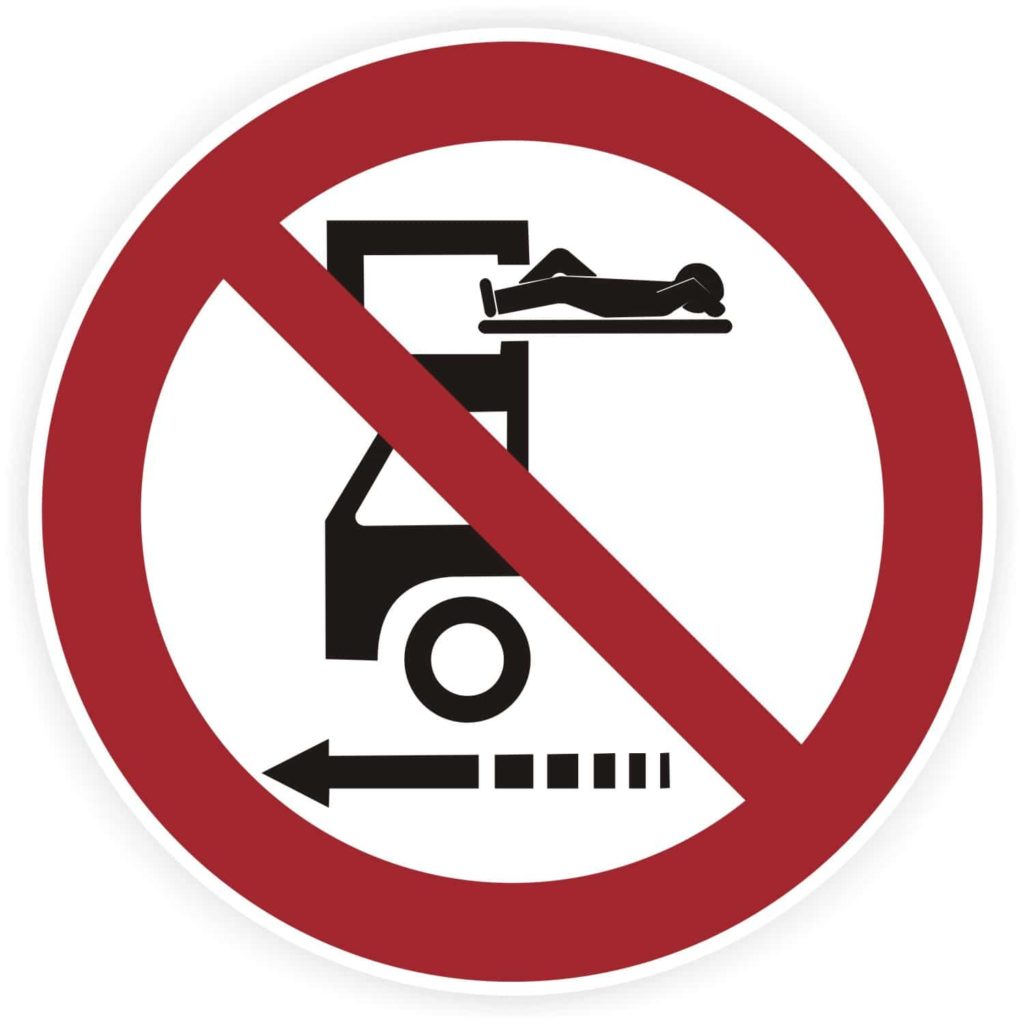 Aufenthalt in Dachschlafkabinen während der Fahrt