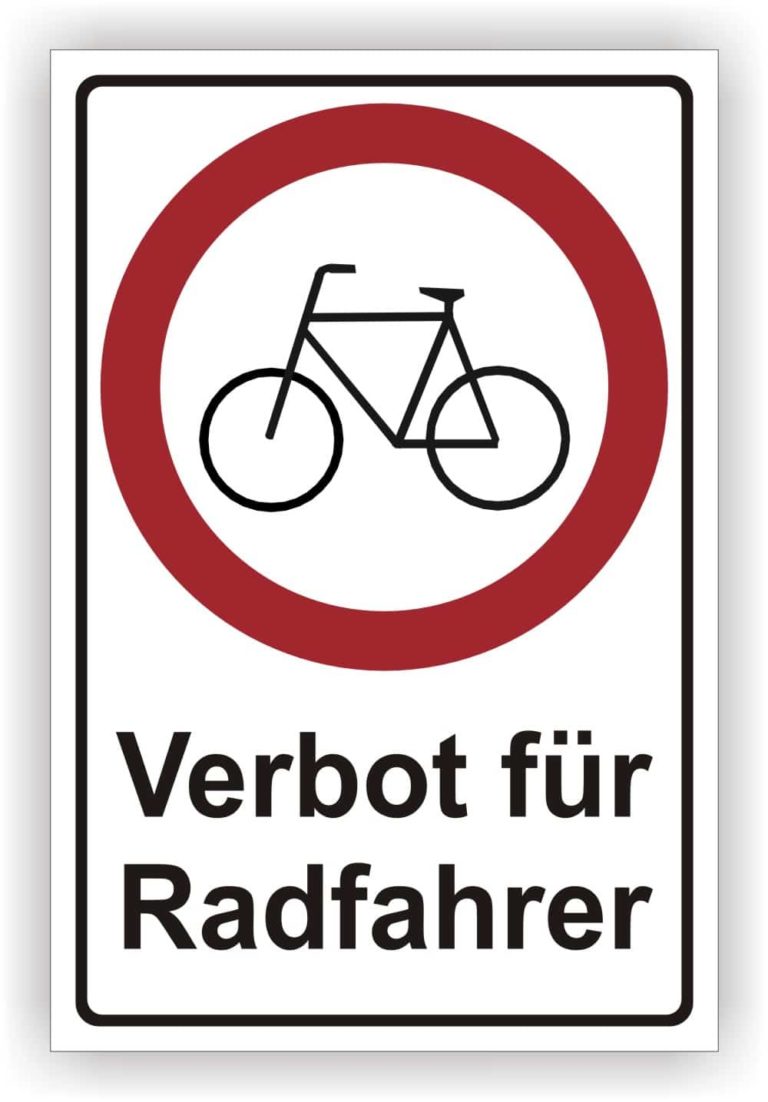 Schild Kombischild Verbot für Radfahrer PrintEngel