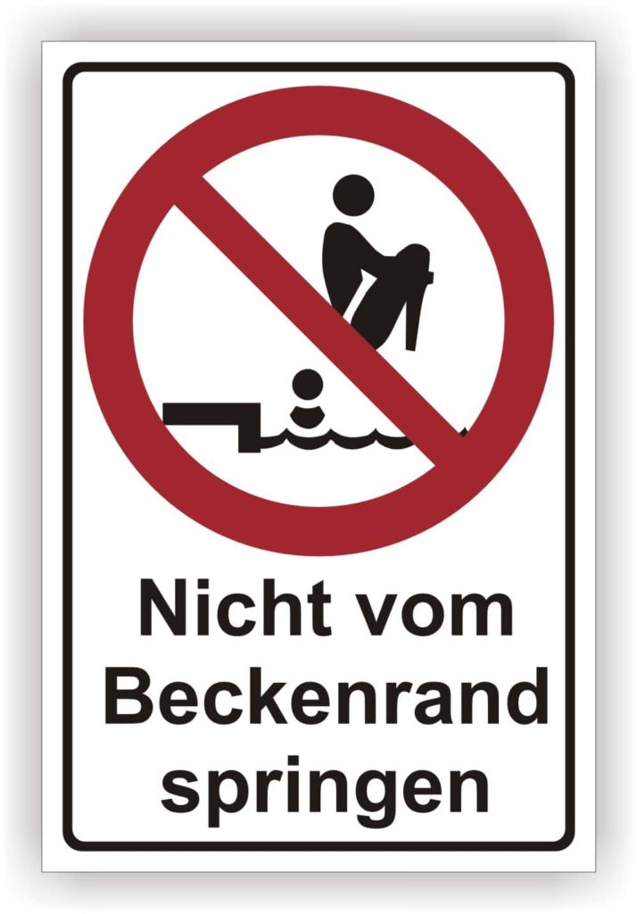 Aufkleber 'Bitte Nicht Vom Beckenrand Springen!' – 70x9,8 Cm, Königsblau, Für Schwimmbad & Badezimmer