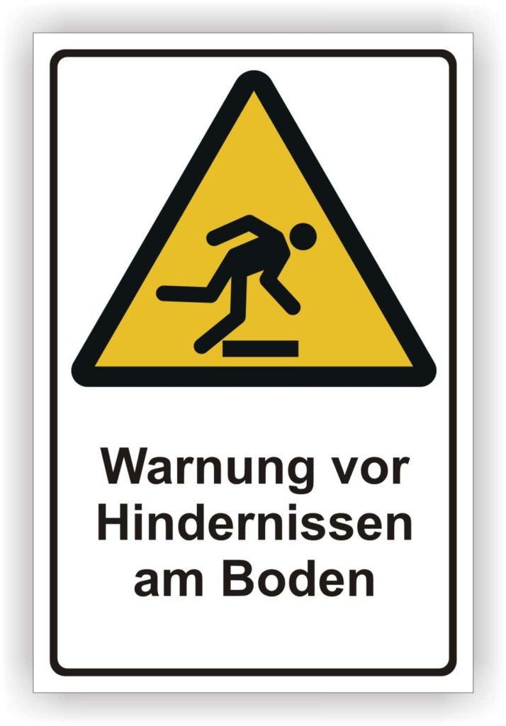 Warnschild Warnung Vor Hindernissen Am Boden DIN EN ISO 7010 W007 ASR 