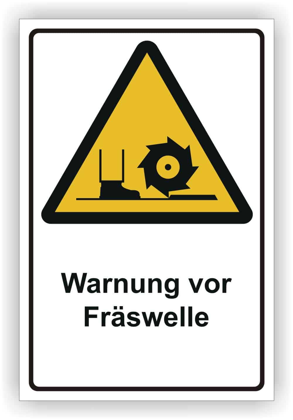 Warnschild Warnung vor Fräswelle DIN 4844-2 D-W022 - PrintEngel