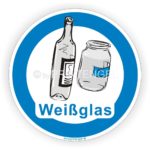 Weißglas Aufkleber Kennzeichnung Behälter Tonne- Container Sticker