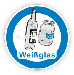 Weißglas Aufkleber Kennzeichnung Behälter Tonne- Container Sticker