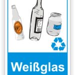Weißglas Behälter Tonne- Container Schilder - Aufkleber