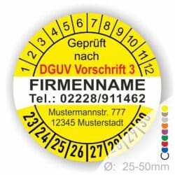 Dguv v3 Prüfplaketten Wunschtext