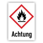 Flamme -Achtung Gefahrstoffe Gefahrstoffetiketten