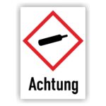gefahrstoffsymbol Gasflasche Achtung etiketten