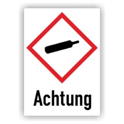 gefahrstoffsymbol Gasflasche Achtung etiketten