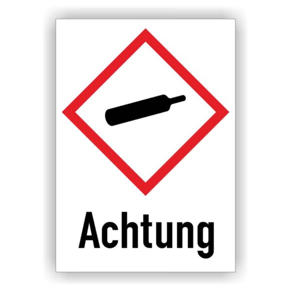 gefahrstoffsymbol Gasflasche Achtung etiketten