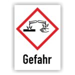 gefahrstoff etiketten GHS05 - Gefahrstoffetikett nach GHS - Ätzwirkung - Gefahr