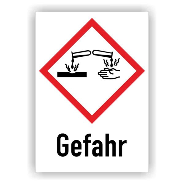 gefahrstoff etiketten GHS05 - Gefahrstoffetikett nach GHS - Ätzwirkung - Gefahr