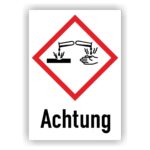 gefahrstoffaufkleber nach GHS - Ätzwirkung