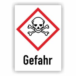 gefahrstoffkennzeichnung GHS06 - Gefahrstoffetikett nach GHS - Totenkopf mit gekreuzten Knochen - Gefahr