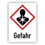 gefahrenpiktogramm GHS08 - Gefahrstoffetikett nach GHS - Gesundheitsgefahr - Gefahr
