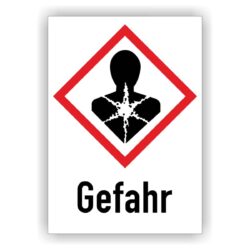 gefahrenpiktogramm GHS08 - Gefahrstoffetikett nach GHS - Gesundheitsgefahr - Gefahr