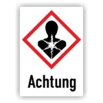 ghs gefahrensymbole gefahrenpiktogramm GHS08 - Gefahrstoffetikett nach GHS - Gesundheitsgefahr - Achtung