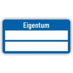 Eigentum Aufkleber Etiketten farbe blau