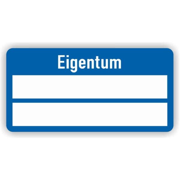 Eigentum Aufkleber Etiketten farbe blau