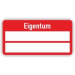 eigentum aufkleber farbe rot