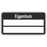 eigentum aufkleber farbe schwarz