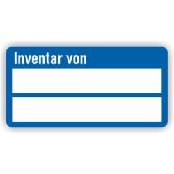 Inventar von Etiketten farbe blau