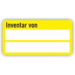 Inventar von Etiketten farbe gelb