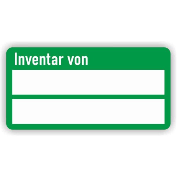 Inventar von Etiketten farbe grün