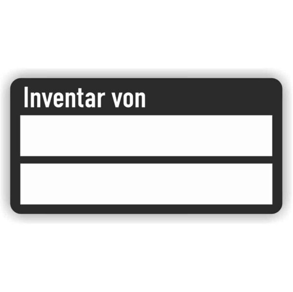 Inventar von Etiketten farbe schwarz