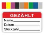 aufkleber -gezählt name datum stückzahl beschriftungsfeld