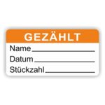 Aufkleber -Gezählt Etiketten zum selber Beschriften farbe orange