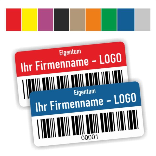 Aufkleber Eigentum Name Barcode Individuell