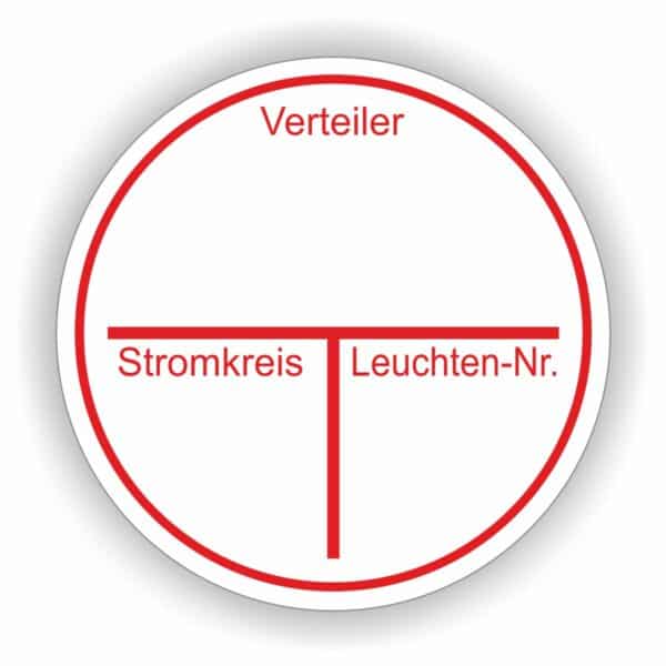 Leuchtennummer Stromkreiskennzeichnung Aufkleber Stromkreisbezeichnung vorgedruckt