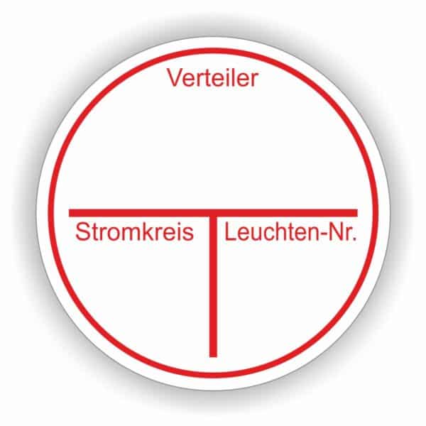 Leuchtennummer Stromkreiskennzeichnung Aufkleber Stromkreisbezeichnung vorgedruckt