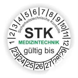 Prüfplaketten MTK-STK Krankenhaus und Labor Prüfung